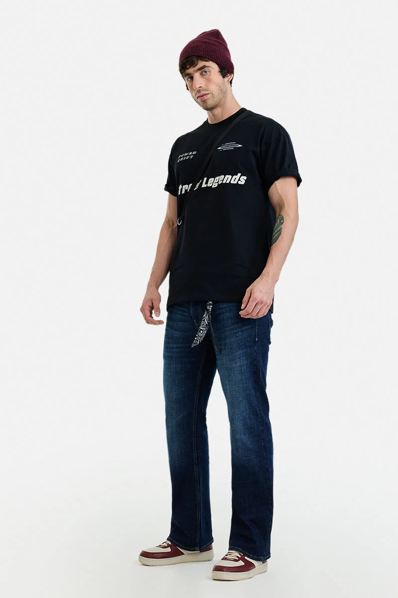 SNITCH Blue Bootcut Stretch Washed Jeans for Men | Best Price UAE